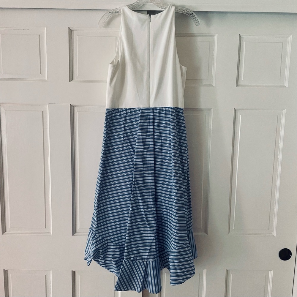 White & Blue Ruffle Dress - Picture 2 of 3